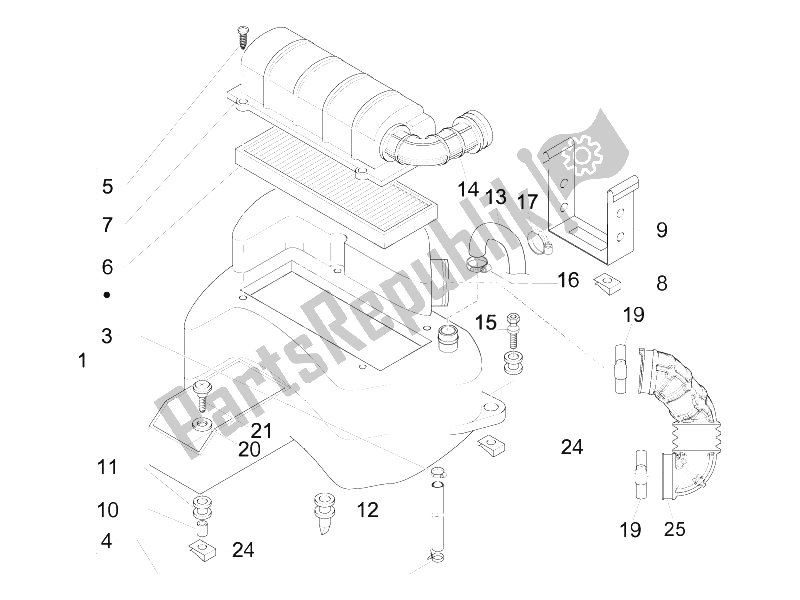 Toutes les pièces pour le Filtre à Air du Gilera Nexus 500 E3 UK 2006