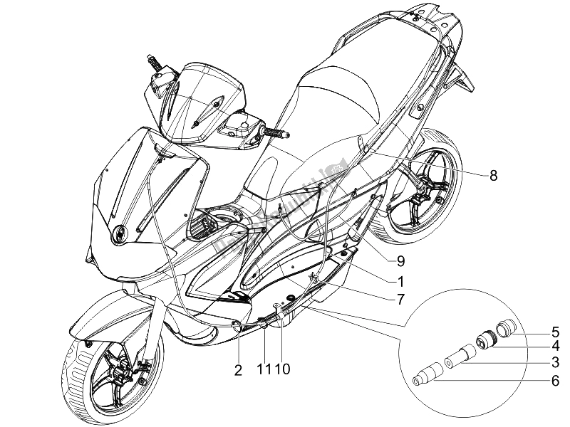 Alle onderdelen voor de Transmissies van de Gilera Runner 50 SP 2010