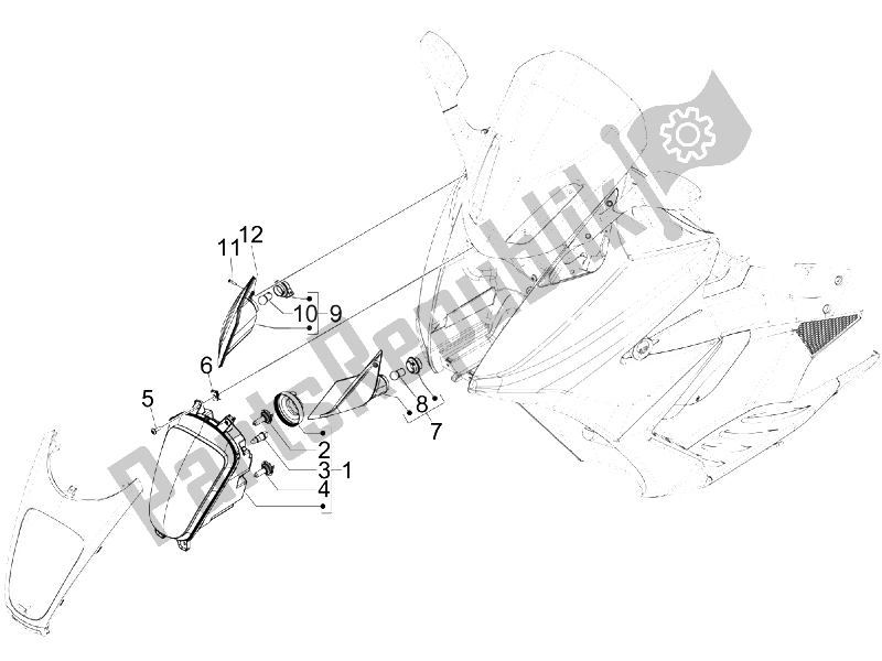 Todas las partes para Faros Delanteros - Luces Intermitentes de Gilera GP 800 2009