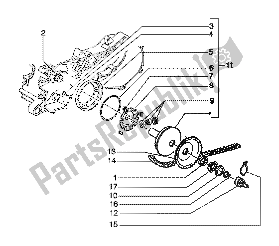 All parts for the Driving Pulley of the Gilera Runner 180 FXR 2T 1998