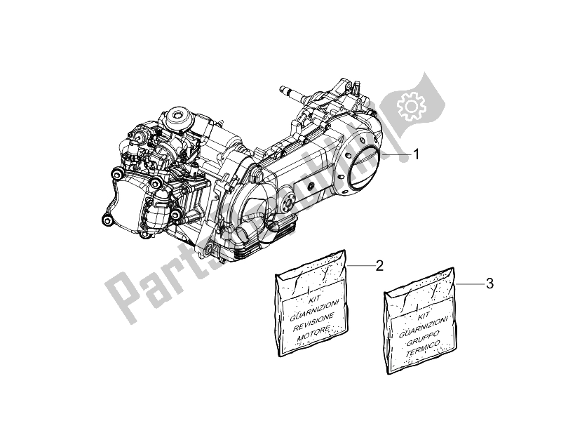 All parts for the Engine, Assembly of the Gilera Runner 125 ST 4T E3 2008