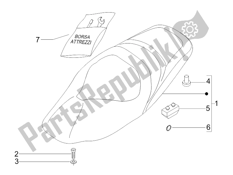 Toutes les pièces pour le Selle / Sièges du Gilera Nexus 250 E3 2007