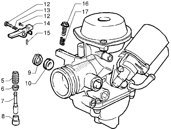 Tutte le parti per il Carburatore (3) del Gilera DNA 180 1998