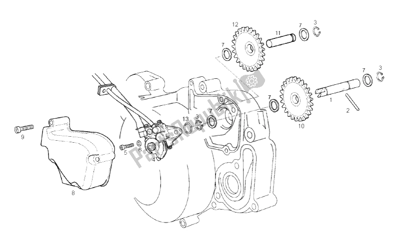 All parts for the Oil Pump of the Gilera SMT 50 2011