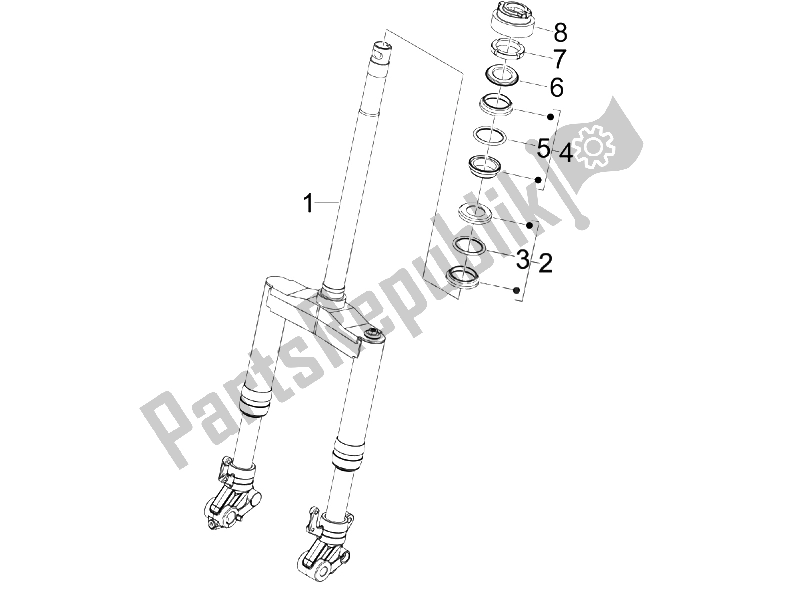 Todas las partes para Horquilla / Tubo De Dirección - Unidad De Rodamiento De Dirección de Gilera Runner 50 Pure JET SC 2006