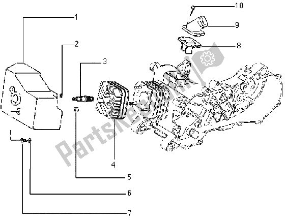 Tutte le parti per il Cappa Di Raffreddamento Della Testa Del Cilindro E Tubo Di Induzione del Gilera Storm 50 1998