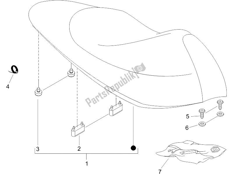 All parts for the Saddle/seats of the Gilera Runner 50 Pure JET UK 2005