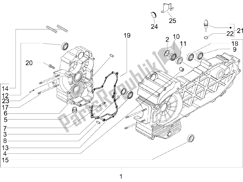 Toutes les pièces pour le Carter du Gilera Nexus 500 E3 2006