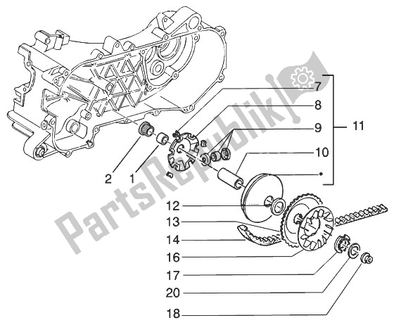 Toutes les pièces pour le Poulie Motrice du Gilera Runner 50 Pure JET 1998