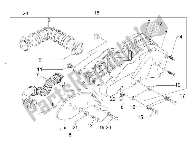 Toutes les pièces pour le Filtre à Air du Gilera Runner 200 VXR 4T E3 UK 2006