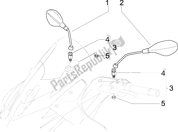 Toutes les pièces pour le Miroir (s) De Conduite du Gilera Nexus 500 E3 2009