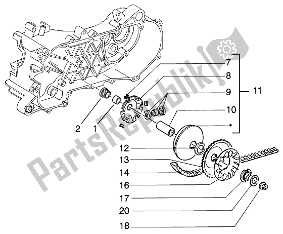 Toutes les pièces pour le Poulie Motrice du Gilera Runner 50 Purejet 1998