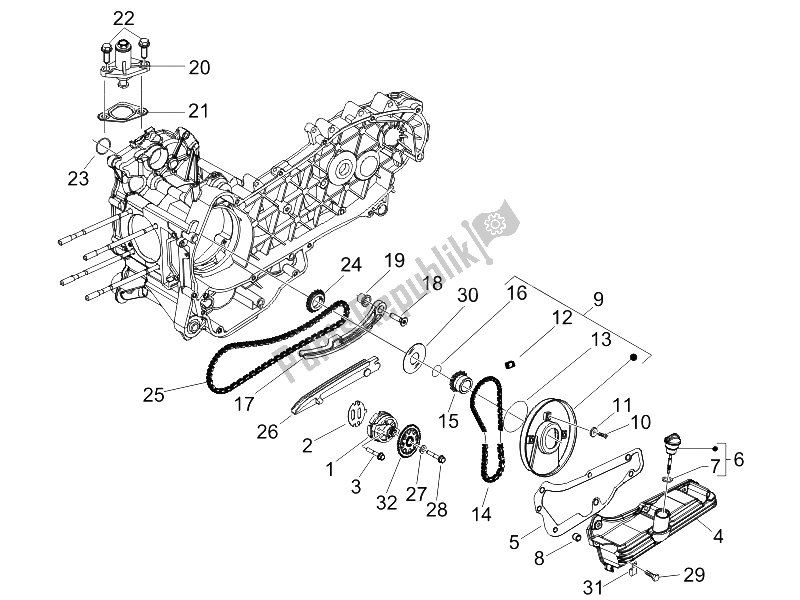 Toutes les pièces pour le La Pompe à Huile du Gilera Runner 200 VXR 4T E3 2006