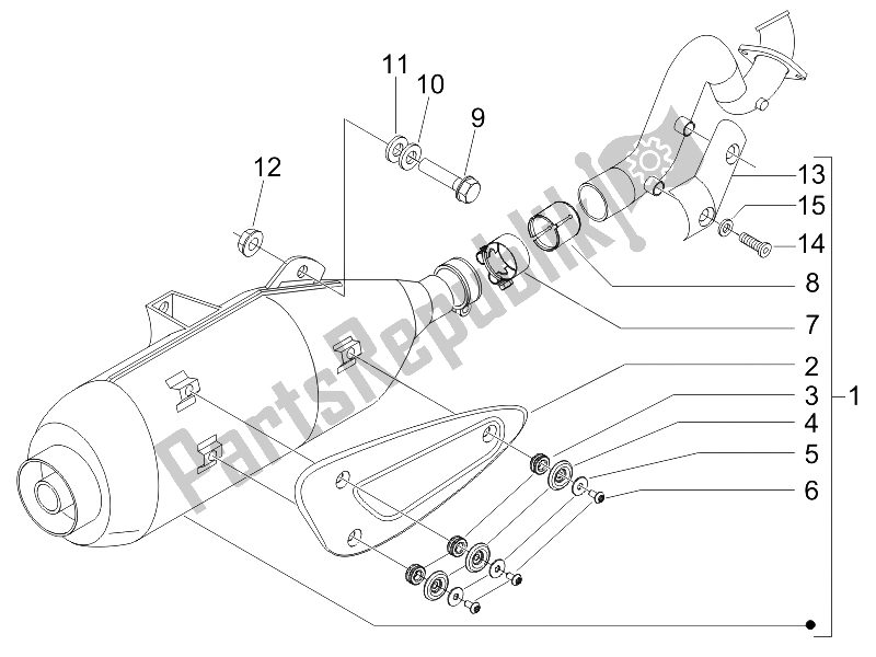 Todas las partes para Silenciador de Gilera Runner 125 VX 4T Race E3 UK 2006