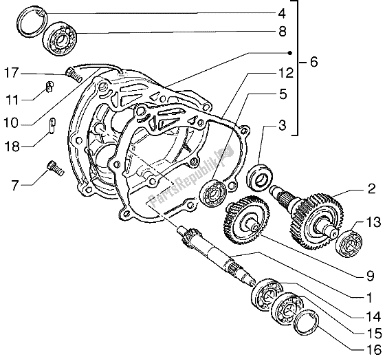 All parts for the Rear Wheel Shaft of the Gilera Runner VX 125 1998