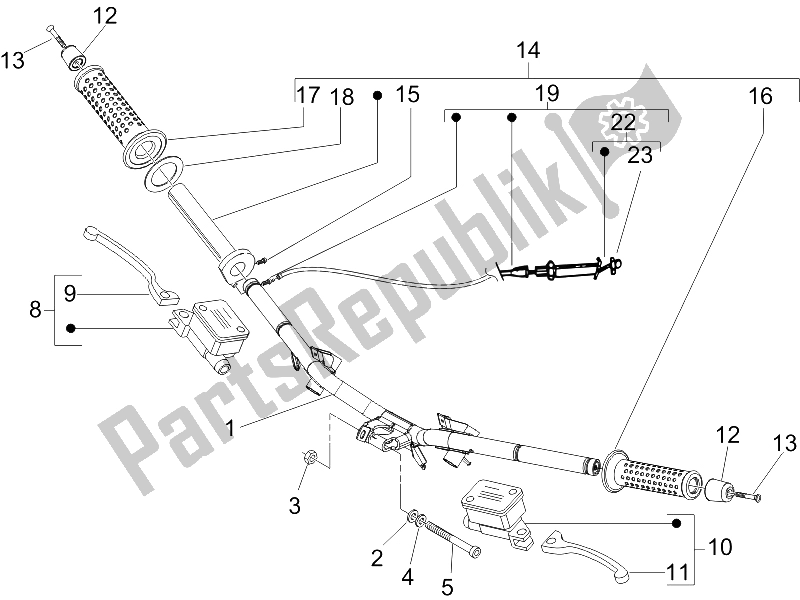 All parts for the Handlebars - Master Cil. Of the Gilera Runner 50 SP 2007