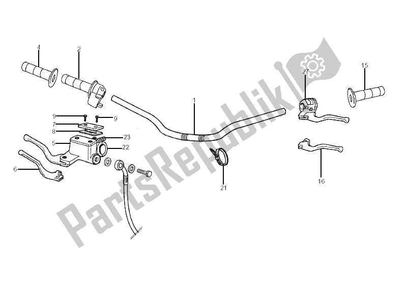 Tutte le parti per il Manubrio - Master Cil. Del Gilera RCR 50 2006