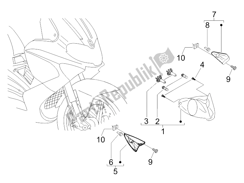 Toutes les pièces pour le Phares Avant - Clignotants du Gilera Runner 50 Pure JET SC 2006