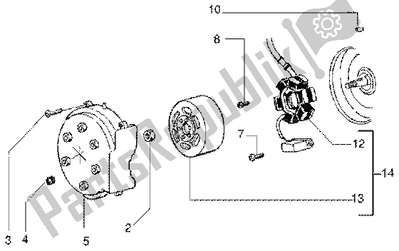 Toutes les pièces pour le Volant Magnéto du Gilera DNA GP Experience 50 1998