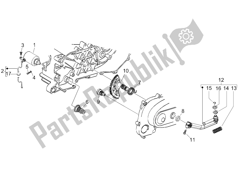 All parts for the Stater - Electric Starter of the Gilera Storm 50 2007