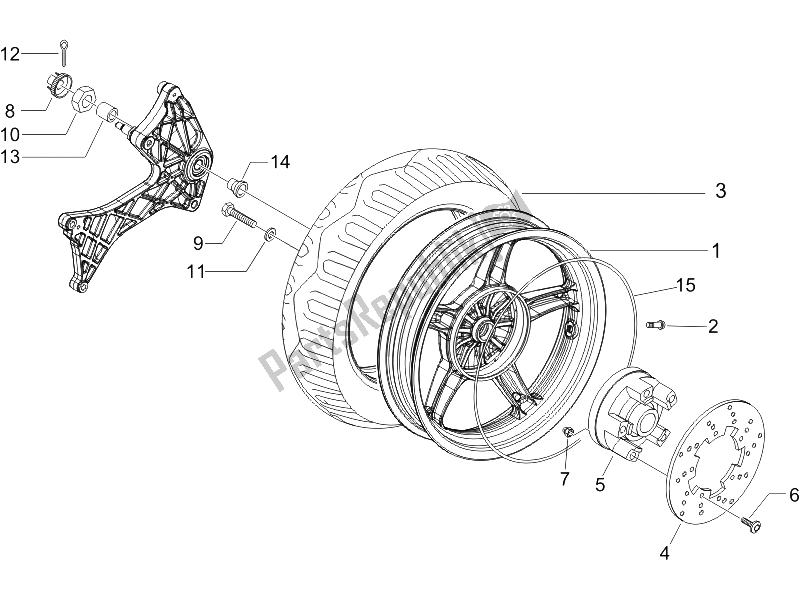 Toutes les pièces pour le Roue Arrière du Gilera Runner 200 VXR 4T Race E3 UK 2006