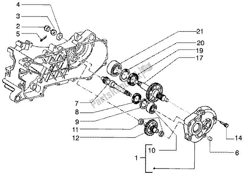 Toutes les pièces pour le Arbre De Roue Arrière du Gilera Runner 50 Poggiali 1998