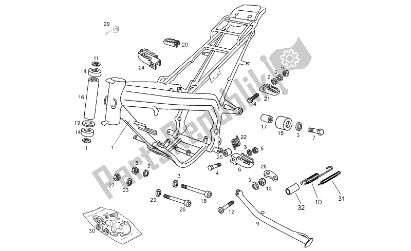 All parts for the Frame of the Gilera RCR 50 2011