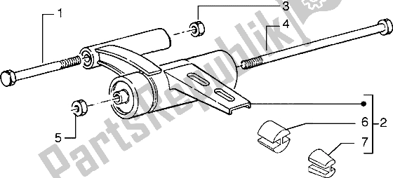 All parts for the Swinging Arm of the Gilera ICE 50 1998