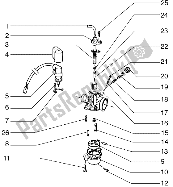 Todas as partes de Carburador (2) do Gilera ICE 50 1998