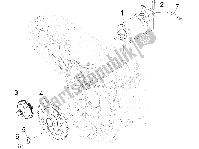 All parts for the Stater - Electric Starter of the Gilera Nexus 125 IE E3 2009