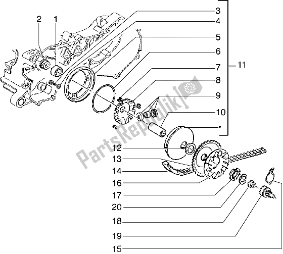 Tutte le parti per il Puleggia Motrice del Gilera Runner 50 1998