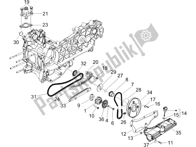 All parts for the Oil Pump of the Gilera Runner 200 VXR 4T Race 2005