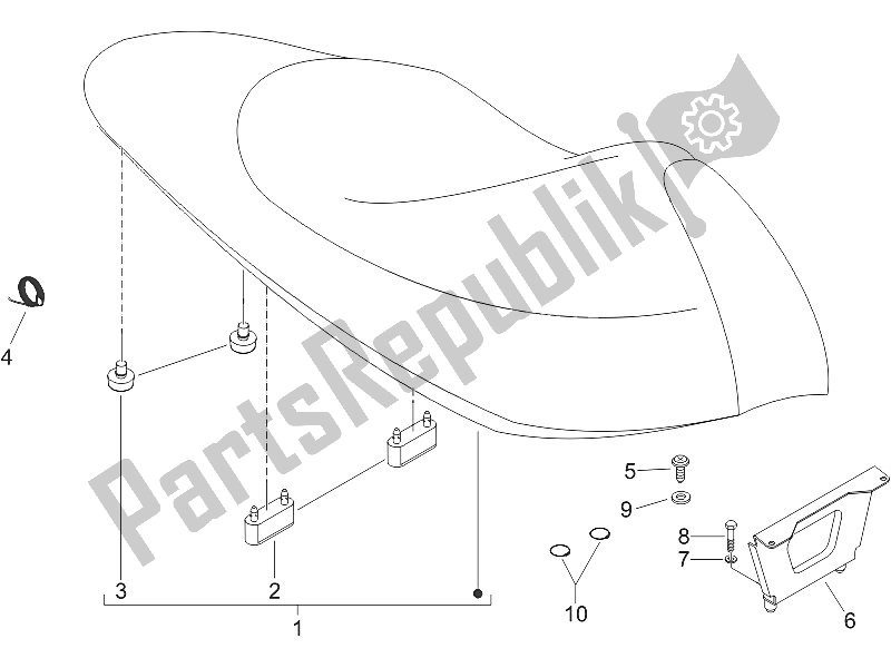 Toutes les pièces pour le Selle / Sièges - Rouleau D'outils du Gilera Runner 200 VXR 4T 2005