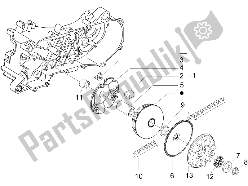 Toutes les pièces pour le Poulie Motrice du Gilera Runner 50 SP 2007