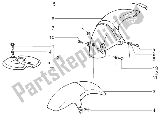 Toutes les pièces pour le Garde-boue Avant Et Arrière du Gilera Runner 125 VX 4T 1998