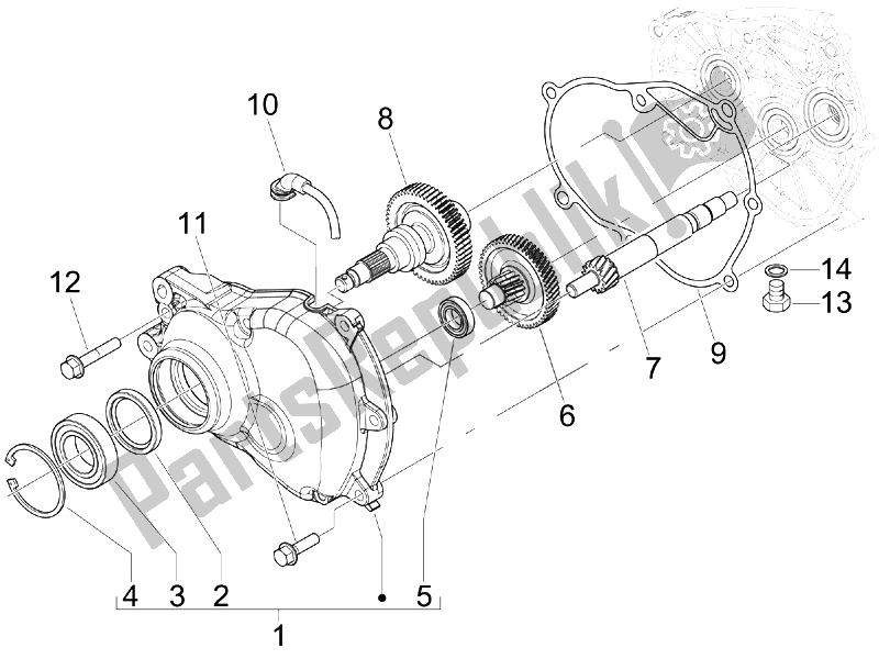 Toutes les pièces pour le Unité De Réduction du Gilera Runner 200 ST 4T E3 2008