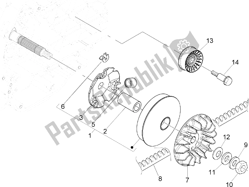 Toutes les pièces pour le Poulie Motrice du Gilera Nexus 250 E3 2007