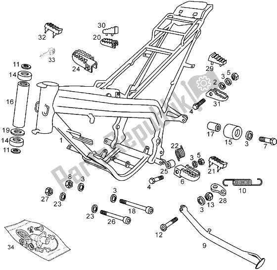 Toutes les pièces pour le Cadre du Gilera SMT 50 1998