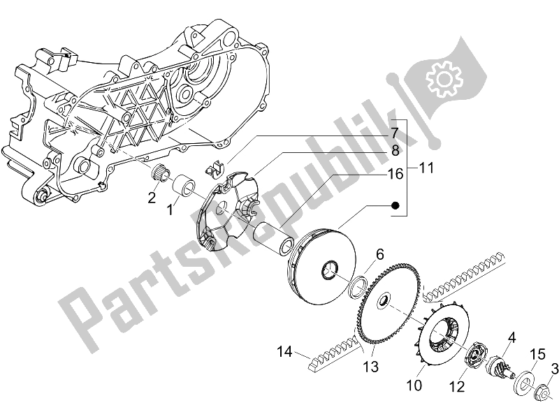 Toutes les pièces pour le Poulie Motrice du Gilera DNA 50 2006