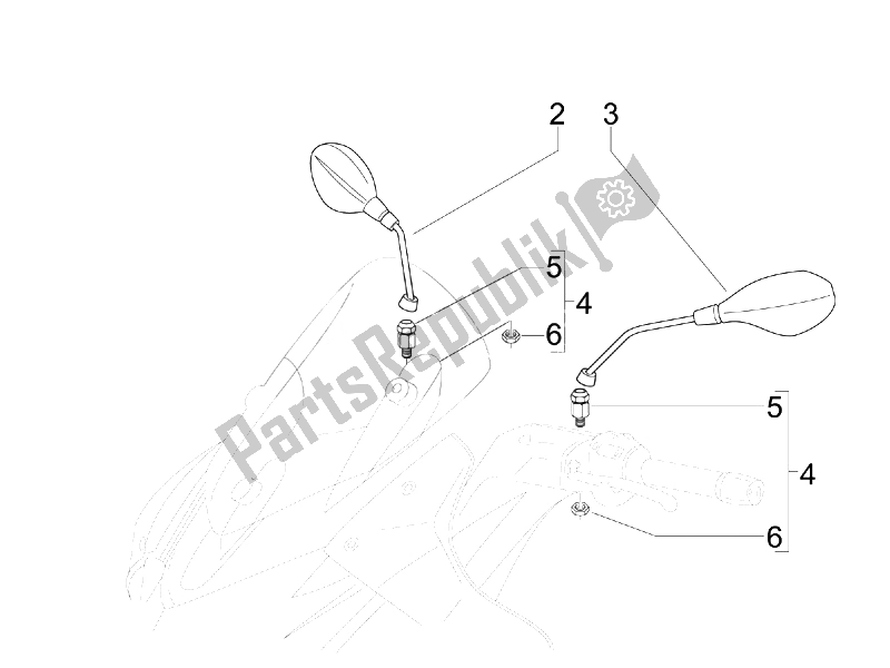 Toutes les pièces pour le Miroir (s) De Conduite du Gilera Nexus 300 IE E3 2008