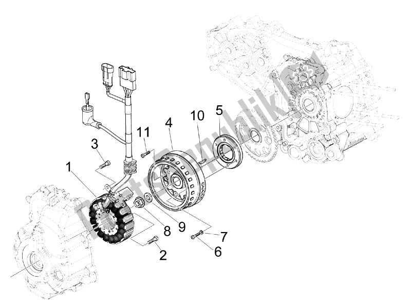 Toutes les pièces pour le Volant Magnéto du Gilera Nexus 300 IE E3 2008