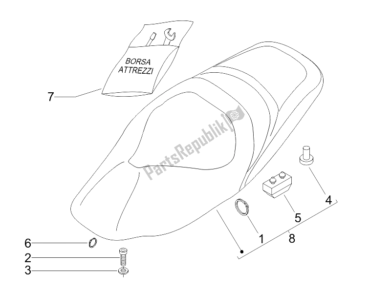 Toutes les pièces pour le Selle / Sièges du Gilera Nexus 500 SP E3 2006