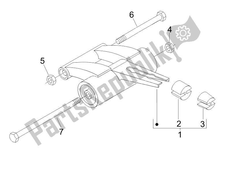 Toutes les pièces pour le Bras Oscillant du Gilera Runner 50 SP 2008