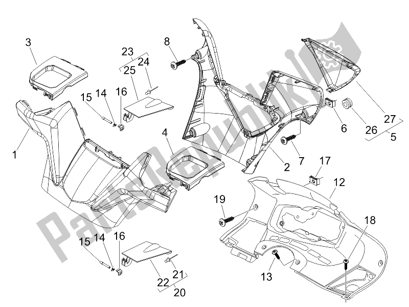 Toutes les pièces pour le Couvertures De Guidon du Gilera Nexus 500 E3 2006