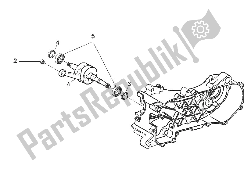 Tutte le parti per il Albero A Gomiti del Gilera Runner 50 Pure JET 2005