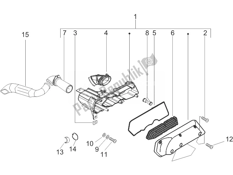 Toutes les pièces pour le Filtre à Air du Gilera Stalker 50 2007