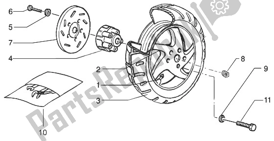 All parts for the Rear Wheel of the Gilera Runner 50 Pure JET 1998