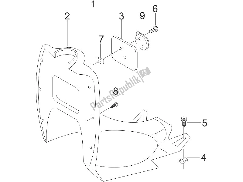 All parts for the Front Glove-box - Knee-guard Panel of the Gilera Stalker 50 2005