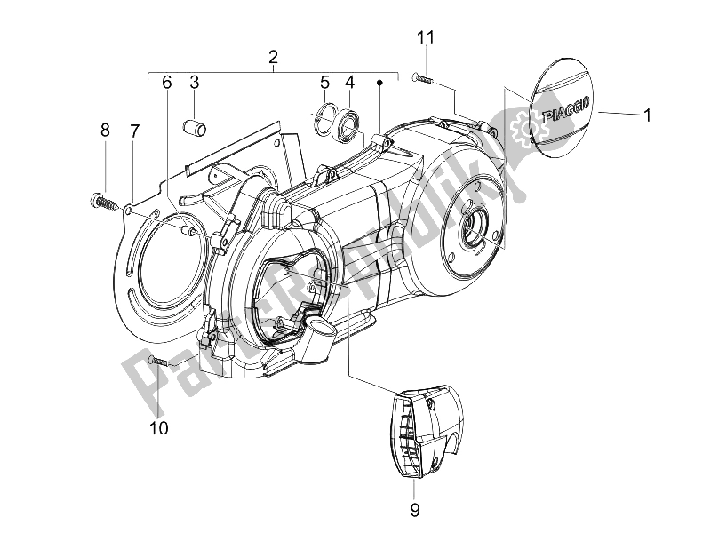 Toutes les pièces pour le Couvercle De Carter - Refroidissement Du Carter du Gilera Oregon 250 CC 2007