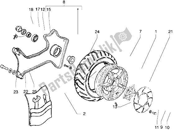 All parts for the Rear Wheel of the Gilera Runner VX 125 1998